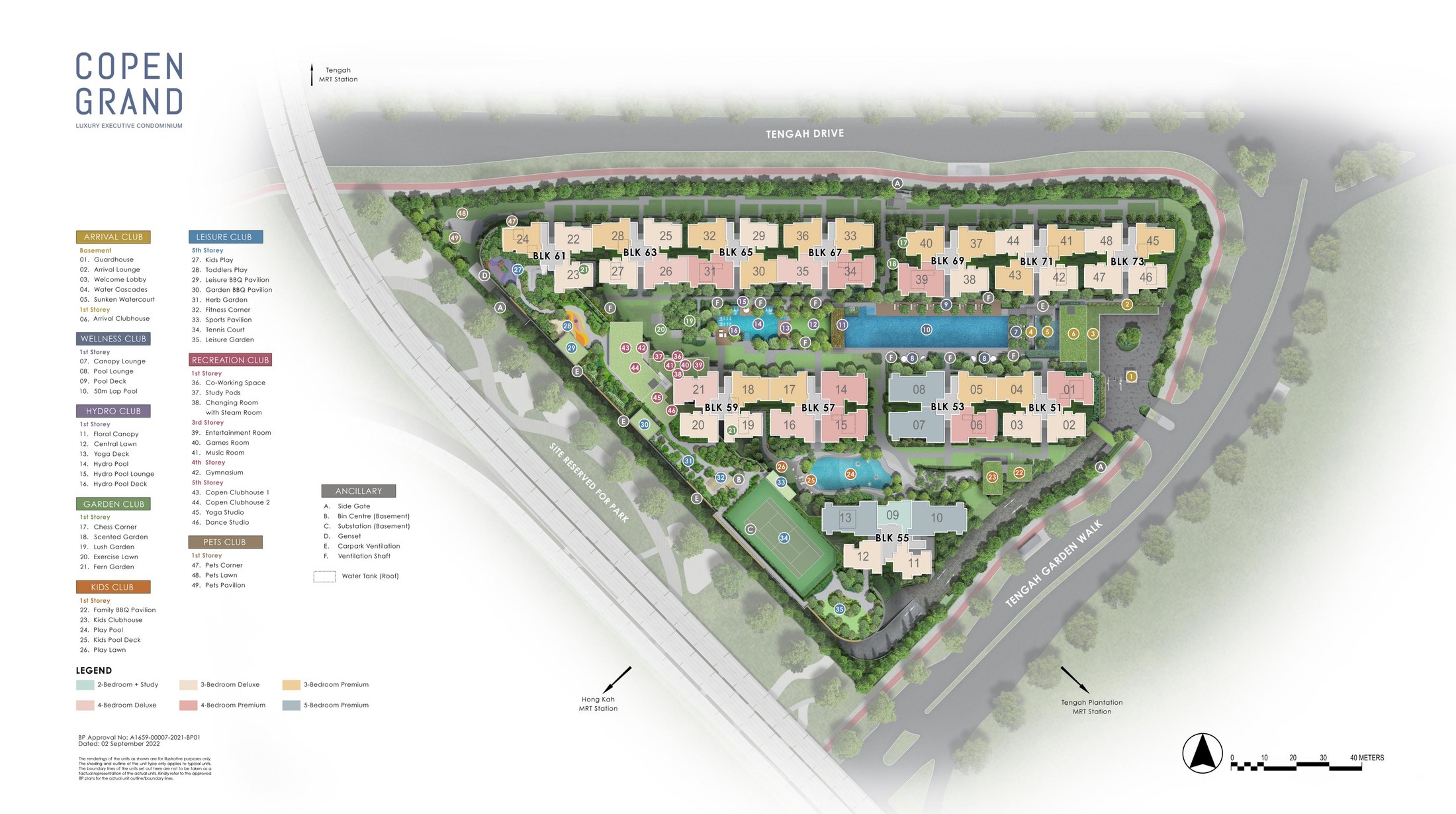Site plan and facilities list